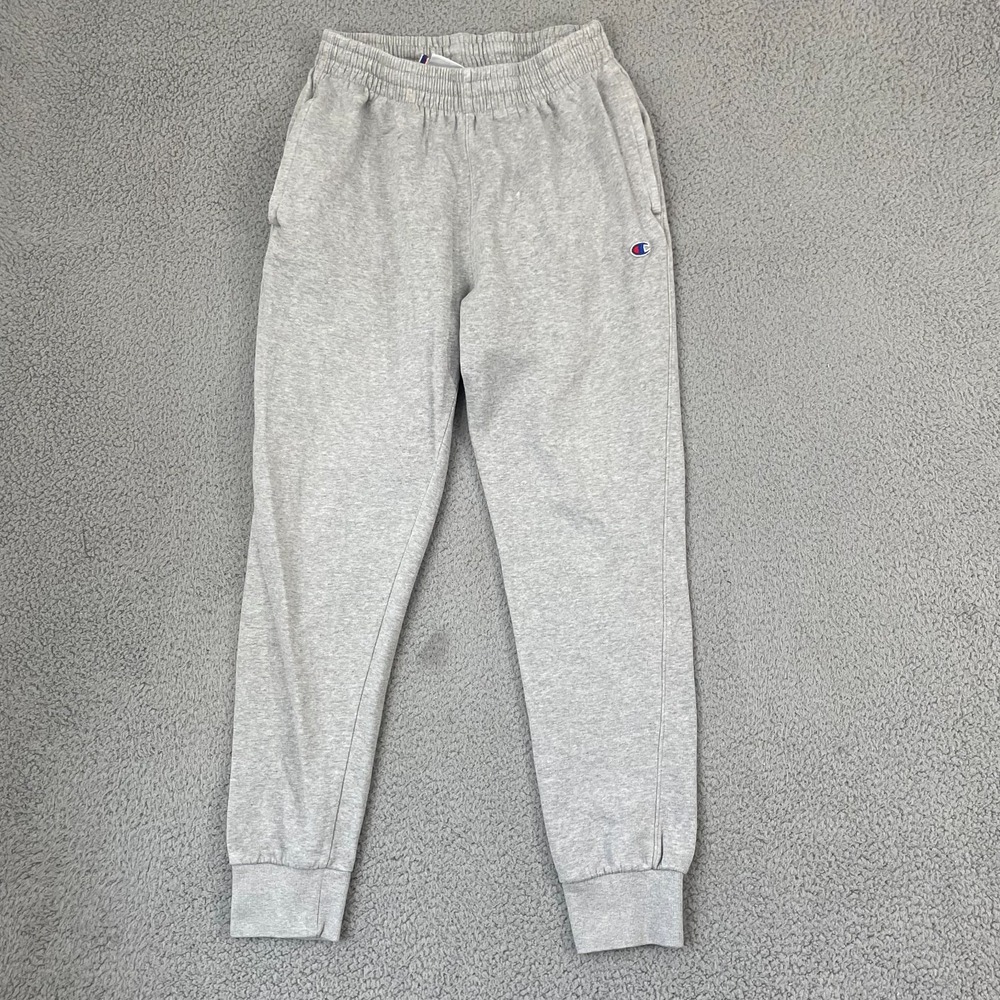 Champion Fleece Joggers Men M Gray Lounge Sportswear Sweatpants